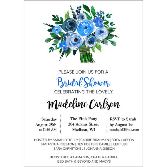 Blue Roses Bouquet Invitations